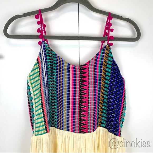 A&B Dress Multi Color Embroidered Pompom Dress - Picture 7 of 13